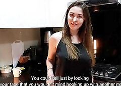 StepMom got sexually excited after seeing my hard shlong below the table during dinner. Stepdad is away fishing, so that babe let me screw her right o