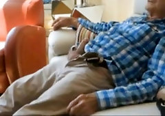 Grandpa enjoy blowjob by young man