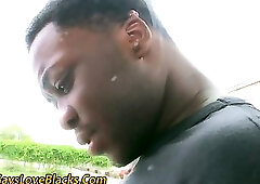 Big bum guy sucks outside