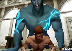 Hot compilation of muscular 3D gay heroes in interracial action