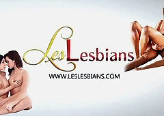 Blonde and brunette share a vintage-inspired lesbian encounter on the balcony and in the bathroom