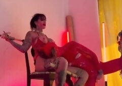 Clothed in skintight red latex, I take total control of my trans gal tractable. Her melons taut in her latex and dong expecting for my hand. Her body 