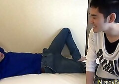 Asian teen mounts cock