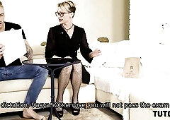 TUTOR4K. Angry dude visited his Russian teacher and realized his bawdy plan