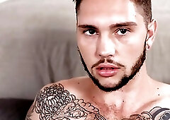 Amateur otter strokes his hairy dong