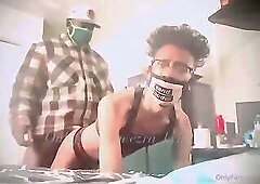 Black Crossdresser Femboy Twink Ezra_Kyle25 gets fucked by masked big black hunk daddy