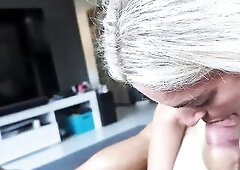 Hawt Golden-haired mother I'd like to fuck With Large Titties Sucking Dick POV Compilation
