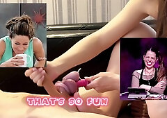 My Cuckold Cum Like A Girl In New Chastity Cage. Goddes Jerking Off