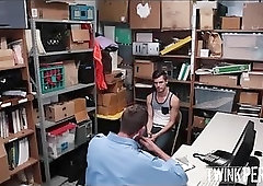 Straight Twink Shoplifter Caught Stealing Watch Fucked Hard By Gay Jock Security Officer