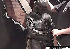 Dire Callahan jerks Andre Hardy's cock to cum