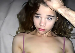 Spanish college girl Sabrina rides and gets taken in missionary with hairpulling