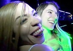 Hot and lean black women Tara Ashley and Jamie Marleigh are ready to party hard