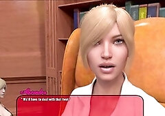 Busty blonde and brunette in a steamy adult visual novel