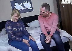 AMATEUR EURO - Cheeky BBW Amateur Sweet Susi Blows And Bangs With Hubby On Their First Sex Tape Ever