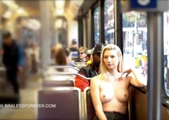 Kaylee Topless on the train - Public nudity
