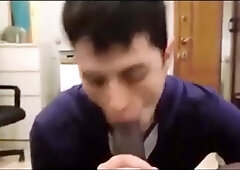 dude enjoys sucking a big black cock 3