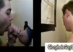 Blowjob session via gloryhole and a bunch of gays
