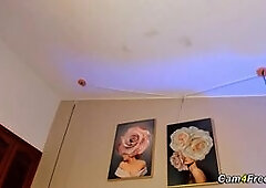 Sexy Blonde Toys Her Pussy Close Up