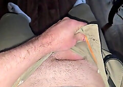 German messy chat! Chief working from home lets out his humungous schlong and wanks off.