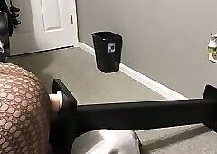 Crossdresser trying new 9 inches toy