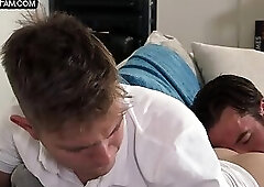 Arrogant stepdaddy spanks and fuck bad behaved stepson