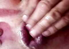 Playing with my swelled booty cunt