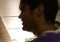 Gorgeous naked men banging on the sofa after exercise