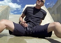 Public Piss and Cum in Shorts