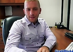 POV office stud cocksucking his horny boss