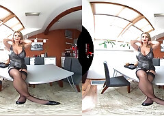 Knocked Up In Nylons - Huge Tits Blonde Preggo - Sexlikereal