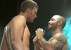 Gay double anal penetration, big hunk, anál