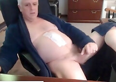 Horny Grandpa Wanking His Big Hard Cock 6