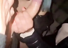 Slut fucked outdoor in the streets and get two load of cum