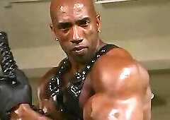 Hot Black Bodybuilder Leather Muscle Worship (Vintage)