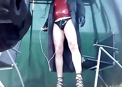 My Kinks outdoor latex leather estim