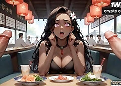 The hawt meeting inbetween two darksome-hued queens at the tropical cafe was the hottest XXX!