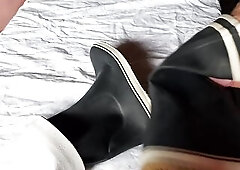 Cum on girlfriend rubberboots
