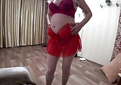 Foreplay of mature lesbians. A pregnant milf with natural tits, big nipples, and a nice ass seduces a milf. Homemade fetish compilation. POV. Amateur.