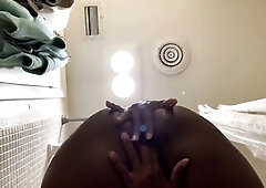 Black Teen masturbates and squirts in Shower ( 1st time Anal Play)