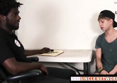 SayUncleNetwork.com - Twink suspect takes big black cock and raw fuck from guard