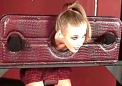 Raunchy girl tied-up and dominated by a disciplined slavemaster man