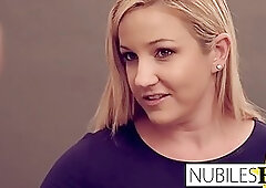 Sweet handmaid is kneeling on the floor while sucking dick and enjoying while getting fucked hard