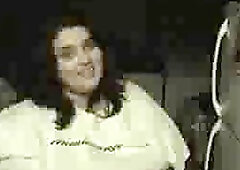 Very big girl takes her shirt off to show her massive milk jugs to the camera