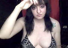 Emo doll Trash Kitten gets off on webcam