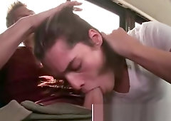 Dickloving twinky gets fucked in the bus while on the road