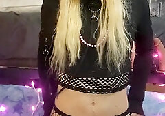 Emo Trans Woman Juggles on her fuck stick