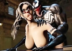 Relentless doggystyle pussy drilling for 3D bombshell