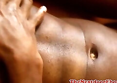 Solo ripped black amateur wanking big cock