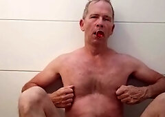 Slave chastity master, slave humiliation, huge toy anal play