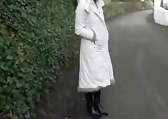 Naked Stacy caught on road